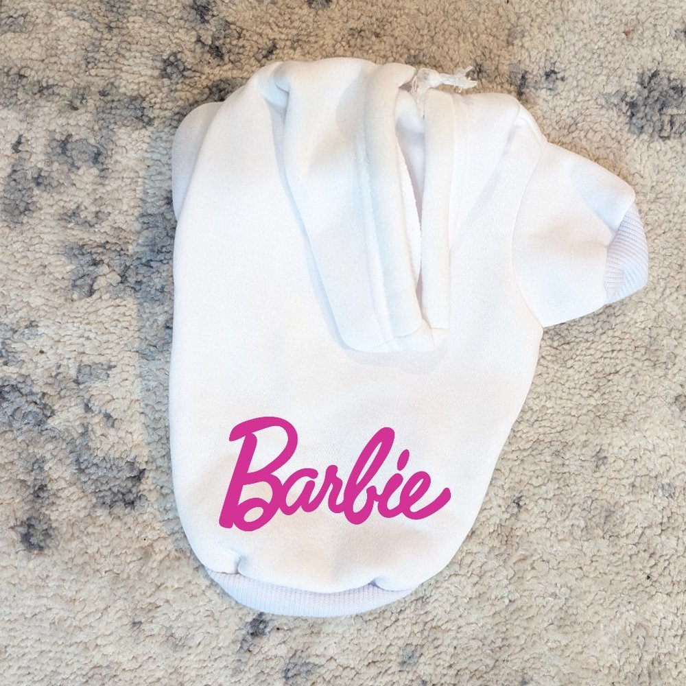 Clothing For Pets : Barbie Dog Hoodie NWT